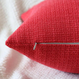 Set van 2 kussenslopen, effen, linnenlook, kussenslopen, moderne sierkussens, voor bank, slaapkamer, thuis, decoratie, 40 x 40 cm, rood