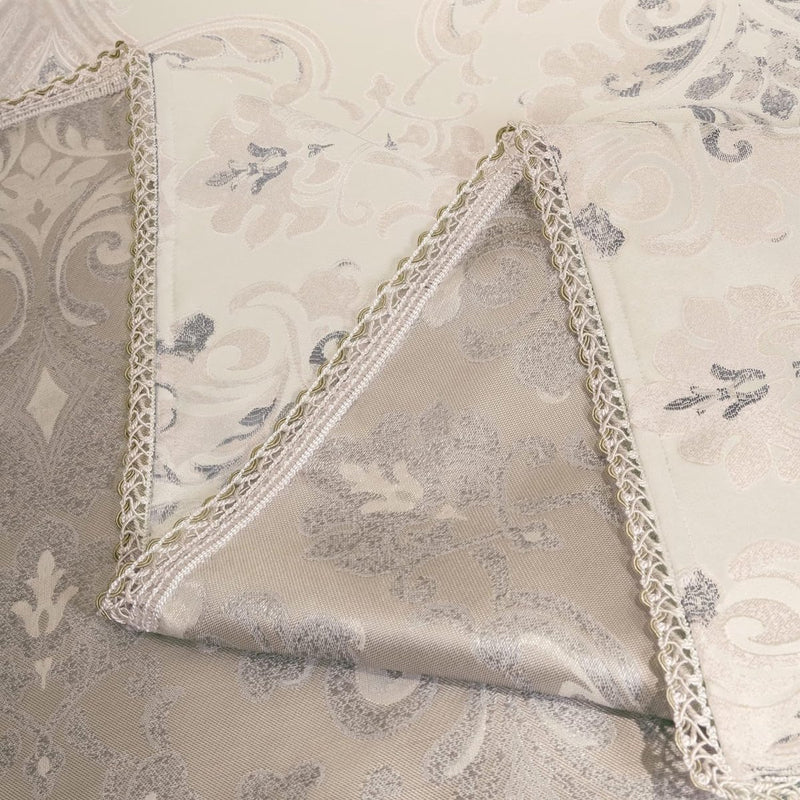 Tafelkleed met kwastjes, waterafstotend, voor eettafel, vakantie, feest, woonkamerdecoratie, 140 x 200 cm, licht abrikoos