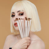 Kwastenset, oogkwast, oogmake-up, kwastenset, professionele 10 stuks, make-upkwasten, make-upkwasten, cosmetica-kwastenset, eyeliner-kwasten, oogkwasten, oogkwasten, set