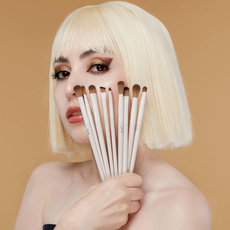 Kwastenset, oogkwast, oogmake-up, kwastenset, professionele 10 stuks, make-upkwasten, make-upkwasten, cosmetica-kwastenset, eyeliner-kwasten, oogkwasten, oogkwasten, set