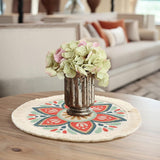 Placemats, set van 4, rond, geweven placemats, onderzetters, hittebestendige placemats, antislip, onderzetters voor keuken, eetkamer, bruiloft, boerderij, tafeldecoratie, veelkleurig