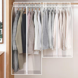 2 stuks afdekking kledingstandaard, 60 x 50 x 90 cm / 60 x 50 x 110 cm, doorschijnend anti-stof kledingbeschermhoezen, stofdicht, vocht, verlengde riem, ter bescherming van kledingopslag