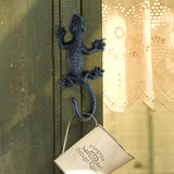 3 stuks Gecko garderobehaken, rustieke garderobehaken, gietijzeren wandhaken, vintage met schroeven, kledinghaken, muur om op te hangen, kleding, sleutels, hoeden, tassen, zwart-groen