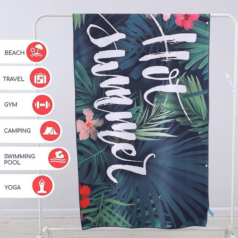 Strandhanddoeken, microvezel, groot, licht en dun, draagbare, sneldrogende saunahanddoek, badhanddoek, voor strand, reishanddoek, sauna (160 x 80 cm)