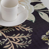 Tafelkleed Patels, 110 x 160 cm, tafelkleed, afwasbaar, modern bloemenpatroon, zwart