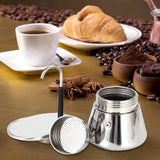 Mokkakan, 6,1 x 8,7 inch, met enkele uitloop, roestvrij staal, espressokoker, mini-fornuis, espressomachine, Italiaans type, espressokopjes, koffiezetapparaat