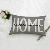 Kussensloop 30 x 50 cm, set van 4 decoratieve kussens, linnen kussenslopen, geometrisch patroon, kussenhoezen voor bank, slaapkamer, bank, grijs