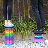 Telescopische kruk met kussen, opvouwbaar, lichtgewicht en draagbaar, kruk voor volwassenen, campingkruk voor wandelen, reizen, barbecue, maximale belasting 200 kg, met draagtas