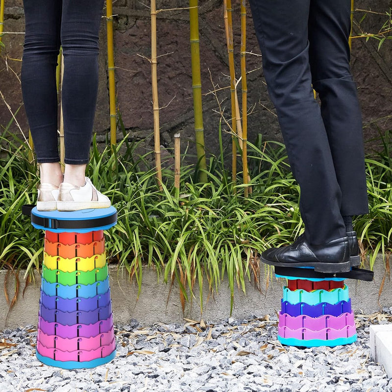 Telescopische kruk met kussen, opvouwbaar, lichtgewicht en draagbaar, kruk voor volwassenen, campingkruk voor wandelen, reizen, barbecue, maximale belasting 200 kg, met draagtas