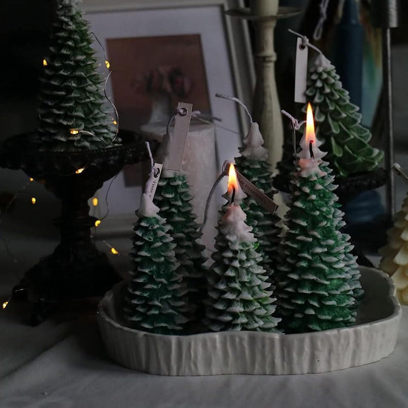 2 stuks siliconen kerstboomkaarsvormen, 3D-kaarsvormen, doe-het-zelf siliconen kaarsen, gietvorm voor het maken van kaarsen, aromastenen, kersthandwerk, ornamenten