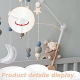 Mobiele houder van hout voor luiertafel, mobiele houder, wit, mobiele houder, draaibaar, wolkendesign voor bed, hangende bedbel, kinderbed, box, doe-het-zelf, decoratief artikel