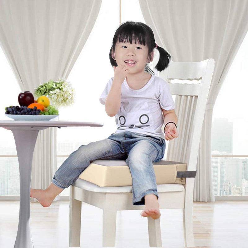 Zitverhoging voor baby's, draagbaar zitkussen, design voor kinderen (grijs/beige)