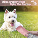 Hondendrinkfles, 550 ml, opvouwbare waterfles voor honden, draagbare drinkfles voor honden, waterbak voor huisdieren, lekvrij, waterdispenser voor honden voor wandelen, reizen en kamperen,