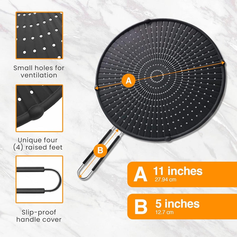 28 cm ovenveilige siliconen spatbescherming voor koekenpan