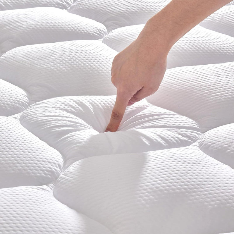 Matrasbeschermer, matrastopper, dikke matrasbeschermer, 3-ZONE-design, diepe tas, matrashoes, matrasbeschermer, 140 x 200 x 38 cm, wit