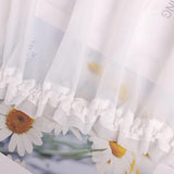 Voile gordijn sjaal transparant gordijn met satijnen lint plooiband H/B 170/300 cm wit