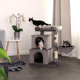 Krabpaal, klimboom, kattenkrabpaal, kattenboom, hoogte 70 cm, donkergrijs