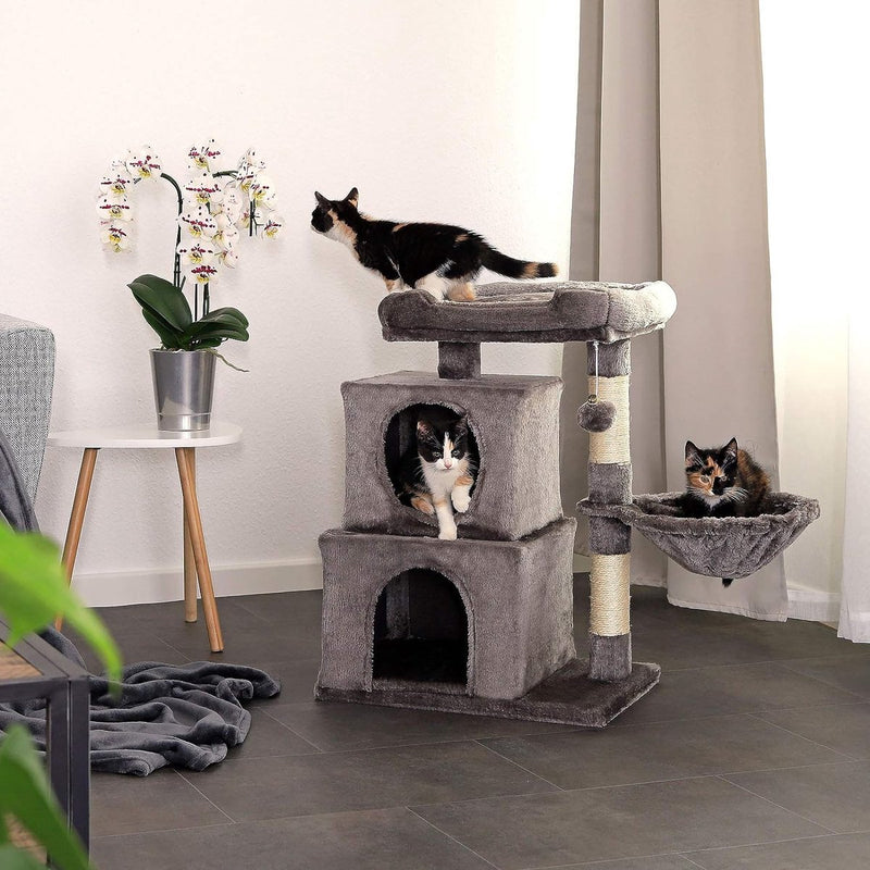 Krabpaal, klimboom, kattenkrabpaal, kattenboom, hoogte 70 cm, donkergrijs