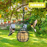 4 stuks voederdispensers, vogelvoederstation, wildvogelvoederdispenser, metalen vlechtwerk, voederdispenser voor wilde vogels, voederdispenser voor tuin, buiten, wilde vogels, mussen, roodborstjes