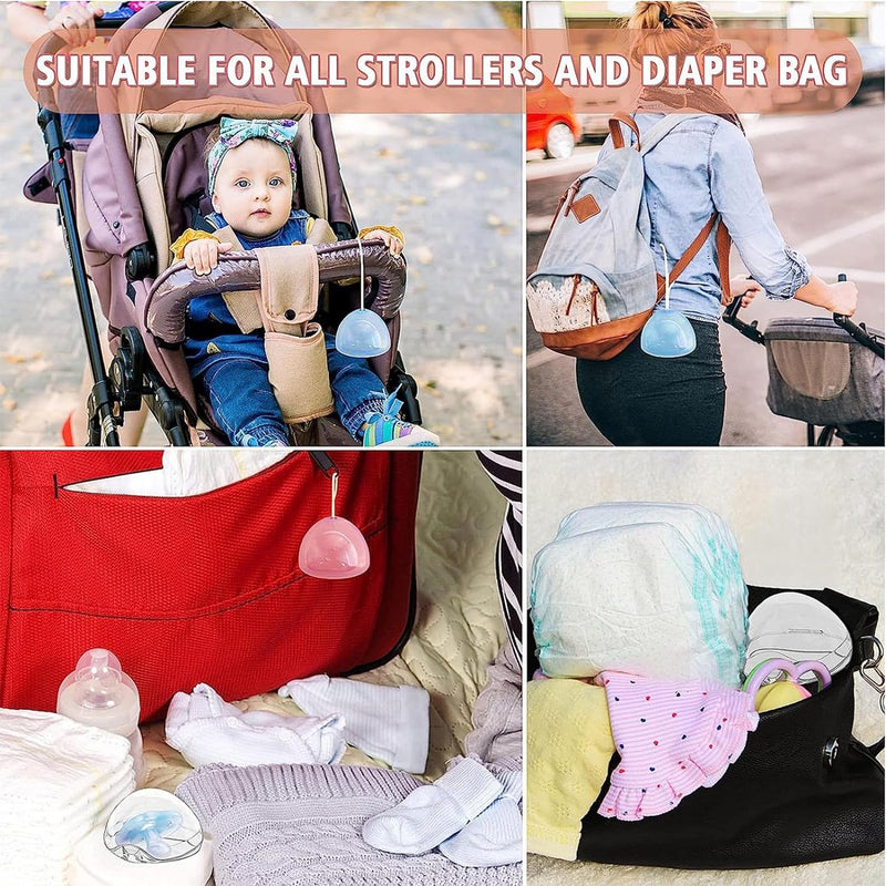 Fopspeenbox voor baby's, draagbaar, 6 transparante fopspeenkastjes, fopspeenkoosje, etui, fopspeenbox, BPA-vrije tepel, shield-etui voor zuigelingen, baby's, reizen, thuis