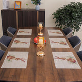 Afwasbare placemats, set van 6, paaseieren met bloemen, cartoon, konijn, tafeldecoratie Pasen, lente, banket, placemats, vakantie, party, decoratie, placemats seizoensgebonden placemats