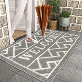 Deurmat voor binnen, 50 x 80 cm, grijs, antislip wasbare vuilvangmat, waterabsorberende deurmat, vuilvangertapijt voor entree, voordeur, terras, hal