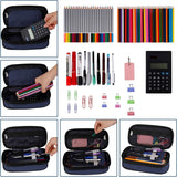 Etui Grote capaciteit Etui Make-up Tas Briefpapier Organizer voor Studenten School Kantoor Donkerblauw