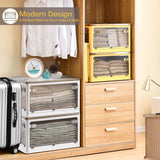 28 liter opslagcontainers met deksels, 2 pakken grote plastic stapelbare speelgoedopslagcontainers Box Organizer, opvouwbare opslagcontainers Bakken met wielen