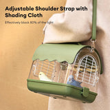 Vogeltransportrugzak met zitstang, reisvogelkooitas, licht met schaduwafdekking, kijkvenster voor papegaaien, kleine valkparkieten en andere vogels van vergelijkbare grootte (groen)