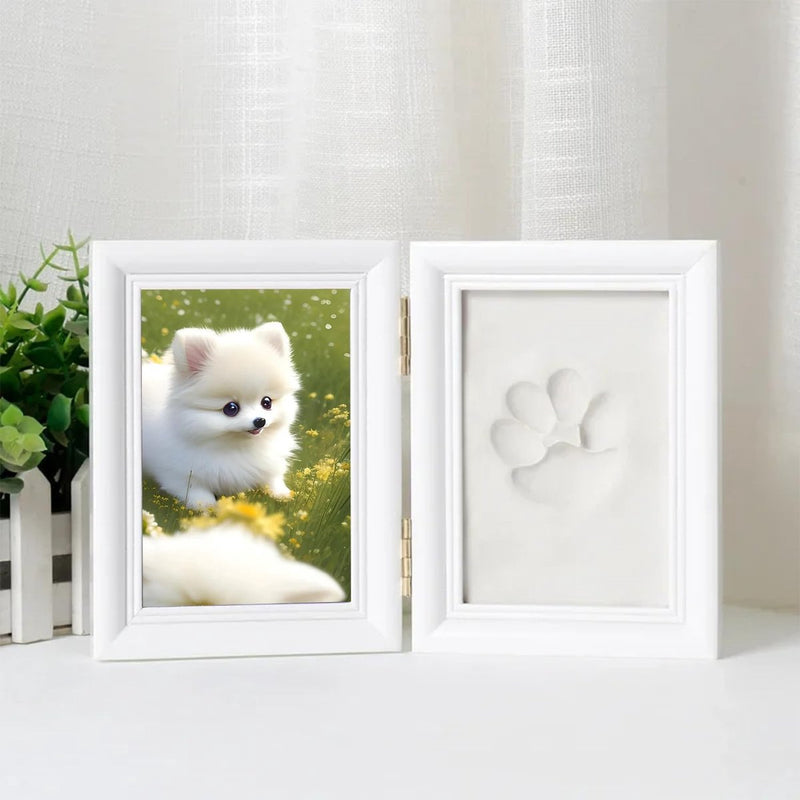 Printset Hond en Kat, Baby Handafdruk en Voetafdrukset, 3D Pootafdrukset met fotolijst voor printset, Hondenpootcadeau, Hondenwanddecoratie