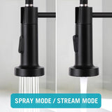 Keukenkraan, zwart, wastafelmengkraan keuken met dubbele functie, roestvrijstalen keukenkraan, 360 graden draaibare wastafelkraan, keukenkraan met mixer, zwart