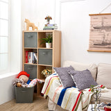 Set van 4 opbergmanden, opvouwbare stoffen kubusdozen voor kinderspeelgoed, organizer voor kinderkamer, kast, thuis, 33 x 37 x 33 cm, grijs