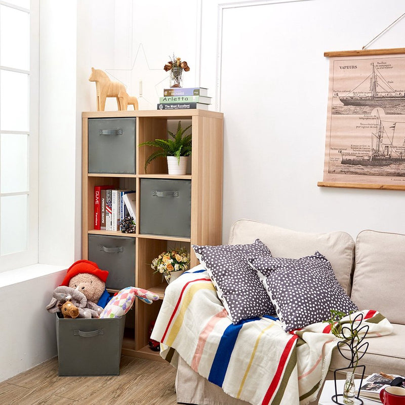 Set van 4 opbergmanden, opvouwbare stoffen kubusdozen voor kinderspeelgoed, organizer voor kinderkamer, kast, thuis, 33 x 37 x 33 cm, grijs