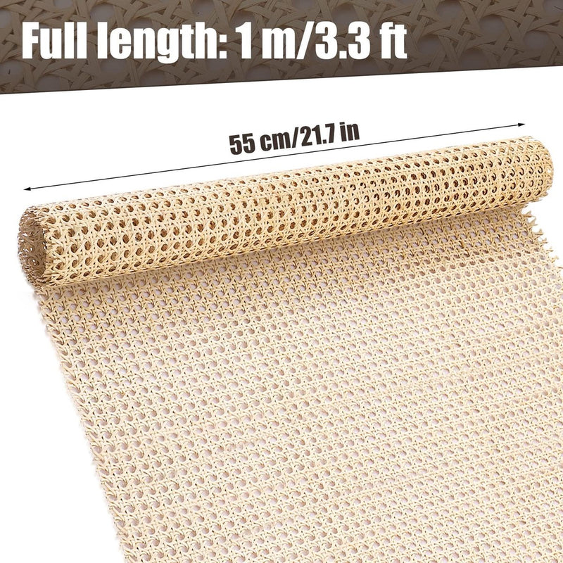 1 rol cane geweven rotan, 55 cm x 1 m, natuurlijke rotan weefselrol voor caning-projecten, mesh, rotan weefsel voor meubels, stoelen en kasten