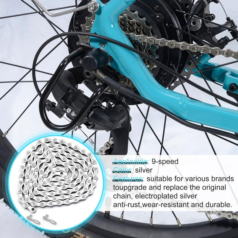 Fietsketting, 9-voudige fietsketting, 116 schakels, fietsketting-set voor MTB/Road/E-bike