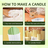 Kaarsenvorm Siliconen 4-delig, Kaarsenvormen voor gietset, 3D DIY Kaarsen Siliconenvorm Kaarsengietvormen voor handgemaakte zeep, geurkaarsen, knutselornamenten, kaarsen DIY-vormenset