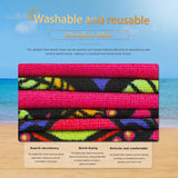 Microvezel strandhanddoek, 90 x 170 cm, anti-zand, strandhanddoek, zacht, 100% microvezel, sneldrogend, roze schedel