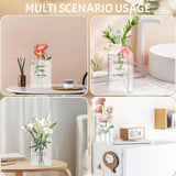 Vaas, tulpenvaas, boekenvaas, acryl, boekbloemenvaas, transparant, doorzichtige handgemaakte vaas voor bloemstukken, woondecoratie