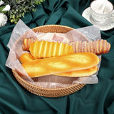 Rotan dienblad met handgrepen Rond geweven rieten dienblad Rieten dienblad Rotan dienblad Decoratieve serveermand Opbergmand voor fruitbrood Koekjes Snoepspeelgoed 30CM