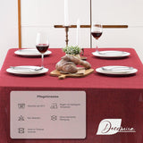 Tafelkleed waterafstotend linnenlook | vlekbescherming, afwasbaar | tuintafelkleed buiten, tafelkleed eettafel | rood - 90 x 90 cm