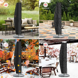 Parasolbeschermhoes, grote vrijdragende parasolhoes met paal, beschermhoes voor parasols, 4-5 m vrijdragende parasolhoes, waterdicht, winddicht, sneeuwbestendig en uv-bestendig, 280 x 40/81/50 cm