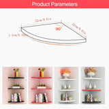 Moderne hoekwandplank, wandgemonteerde opbergplank, houten zwevende boekenplanken, waaiervormige muurverdeler, displayplank voor slaapkamer, woonkamer, woondecoratie, 3 stuks (wit)