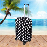 zwart-wit stippen) beschermhoes bagage bescherming print trolley koffer beschermhoezen elastisch stofdichte rijstkoffer beschermhoes reizen koffer beschermer bagage bescherming fit