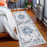 Tapijt Runner Hal Antislip 60 x 180 cm Boho Halkleed Runner Grijs Wasbaar Bedtapijt Slaapkamer Vintage Tapijt Runner Hal Runner Tapijt voor Hal, Keuken, Slaapkamer