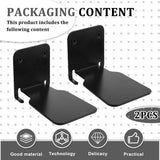 Onzichtbare boekenkast, zwevende boekenkast, metaal, verborgen geboord, gemonteerde boekenkasten, zwevende rekken voor muren, boekorganizers voor slaapkamer, kantoor, keuken, 2 stuks