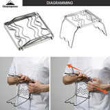 Campingmoon Mini kampvuur opvouwbaar grillrooster 304 roestvrij staal draagbaar met draagtas op poten