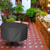 Afdekking voor tuinmeubelen, waterdichte afdekking voor tuinmeubelen, 420D Oxford, beschermhoes, anti-UV, stofdicht, winddicht, afdekzeil voor tuinmeubelen, terrasmeubels, rond, 180 x 90 cm