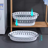 Opvouwbare wasmand, 36 liter, robuust, hoogwaardig, ruimtebesparend, 60 x 43,5 x 23 cm, grijs-wit, multifunctionele wasmand, opbergmand, organizer