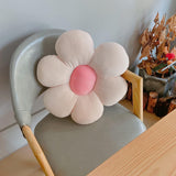 Bloemenvloerkussen Tatami bloemvormig pluche decor, comfortabel zitkussen voor kinderkamer, thuis, op de bank (50 x 50 cm, wit & roze - a)