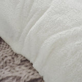 Behaaglijk warme kabelgebreide fleece eenpersoonsbedlinnenset met kussensloop, crème